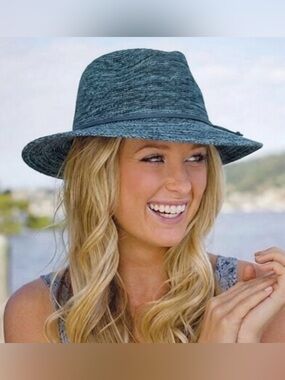 Nwot Wallaroo Victoria Fedora Sun Hat In Mixed Denim